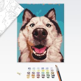 Malování podle čísel portrét psa