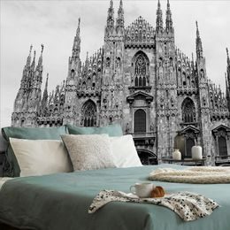 Samolepící fototapeta černobílý gotický Milánský dóm