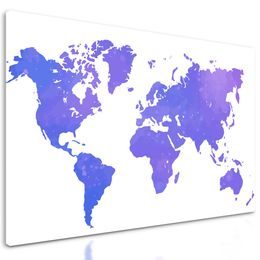 Obraz zajímavá mapa světa v fialovém provedení