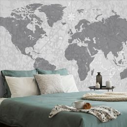 Tapeta vintage mapa světa v černobílém provedení