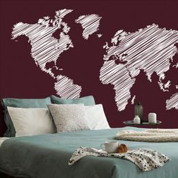 Tapeta zajímavá mapa na bordó pozadí