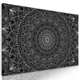 Obraz detailní černobílá Mandala