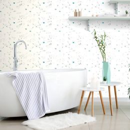 Samolepící tapeta srdíčka v zajímavém grafickém provedení