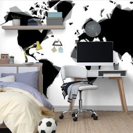 Samolepící tapeta moderní mapa světa v černobílém provedení