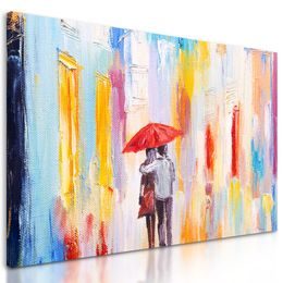 Obraz zamilovaný pár v dešti