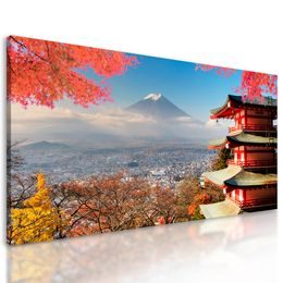 Obraz podzimní pohled na Fuji v Japonsku