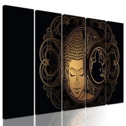 5-dílný obraz vyrovnaný Buddha