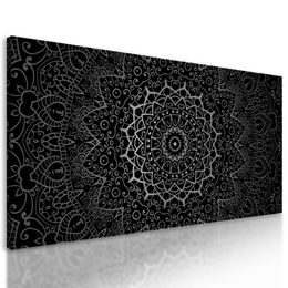 Obraz elegantní Mandala v černobílém provedení