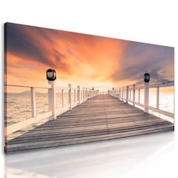 Obraz západ slunce nad molem