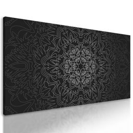 Obraz exotická Mandala v černobílém provedení