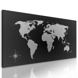 Obraz moderní mapa světa v černobílém provedení