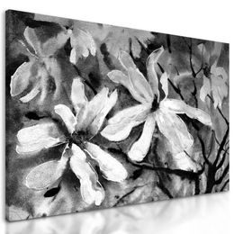 Obraz akvarelový javor v černobílém provedení