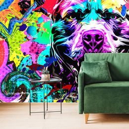 Samolepící tapeta pes v pestrobarevném provedení