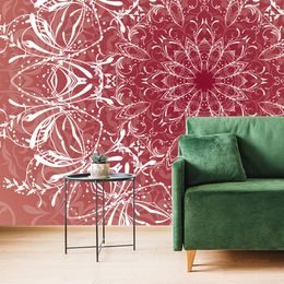 Tapeta Mandala v růžovém provedení