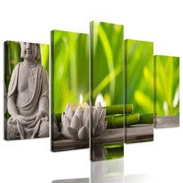5-dílný obraz wellness zátiší a Buddha