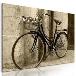 Obraz sépiové kolo v Italském městečku