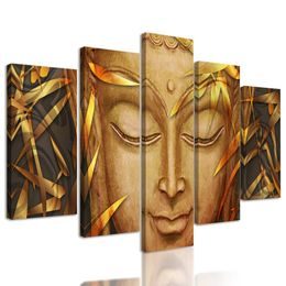 5-dílný obraz abstraktní Buddha