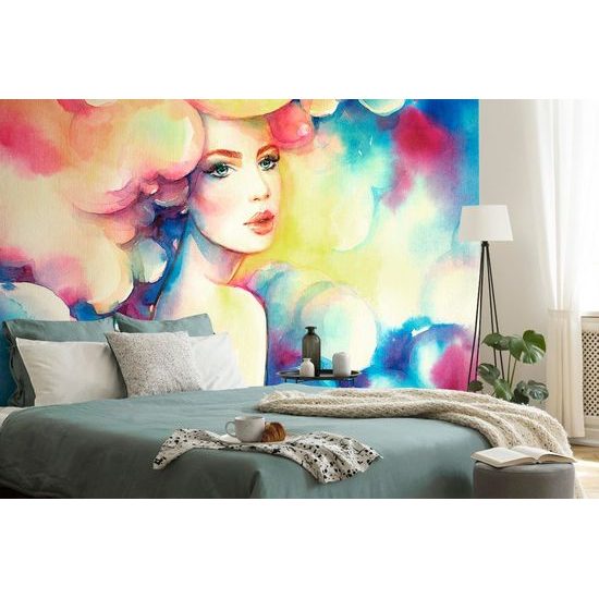 Zajímavá samolepící tapeta šarmantní žena