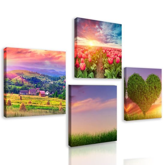 Set obrazů romantická stránka přírody