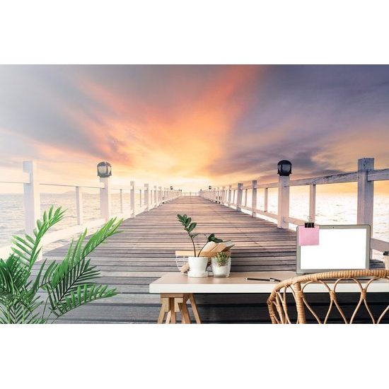Samolepící fototapeta nekončící dřevěné molo
