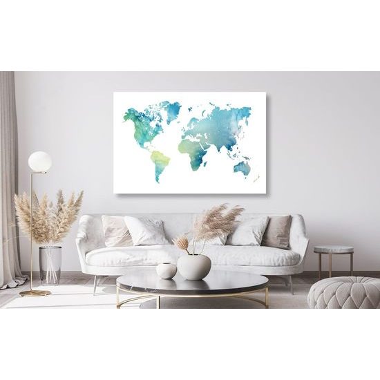 Obraz na korku akvarelová mapa světa