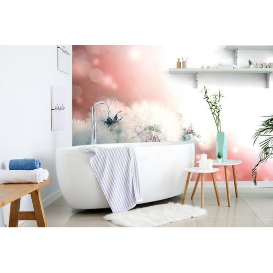 Okouzlující tapeta sklenici s pampeliškami