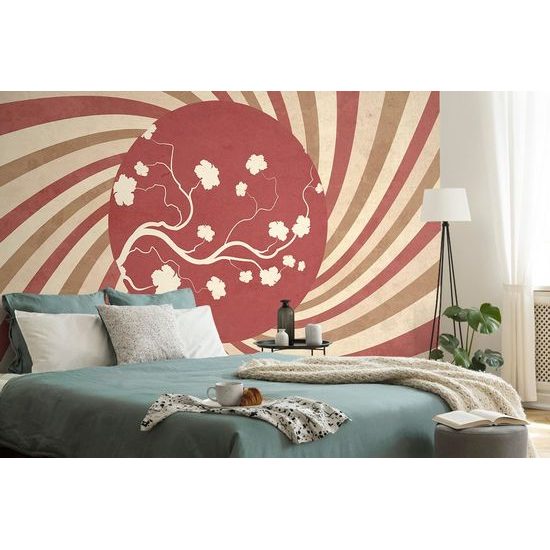 Zajímavá samolepící tapeta grunge pozadí s asijským prvkem