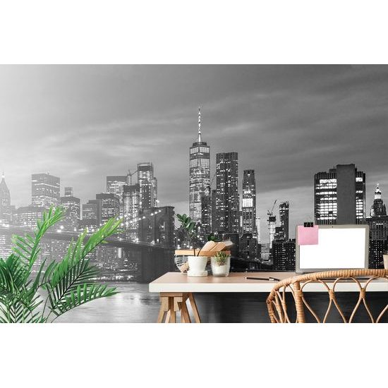 Jedinečná samolepící fototapeta černobílý brooklynský most