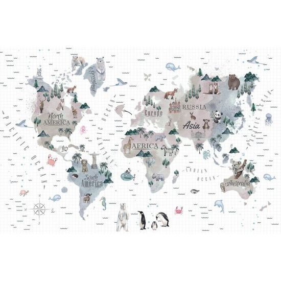 Tapeta rozkošná mapa se zvířátky