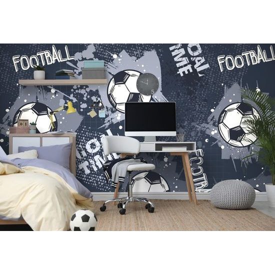 Samolepící tapeta fotbalový míč na fialovém pozadí
