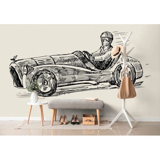 Tapeta nepřekonatelný závodník v retro zobrazení