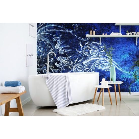 Tapeta zajímavá kresba na modrém pozadí