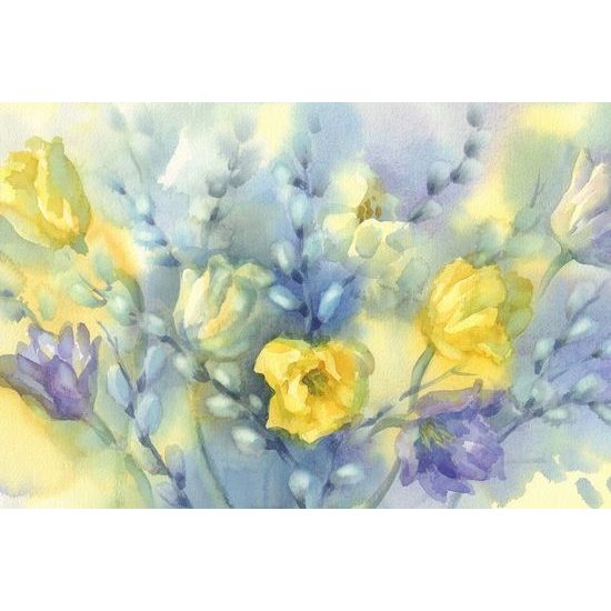 Samolepící tapeta krásné tulipány v akvarelovém provedení