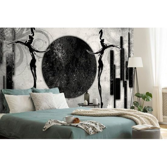 Tapeta černobílý tanec v africkém provedení