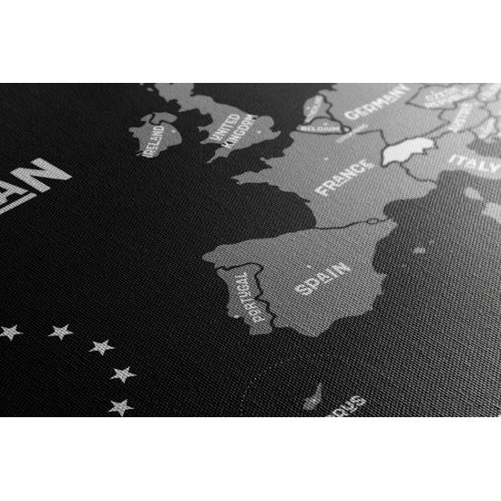 Obraz černobílá mapa Evropské unie v moderním provedení