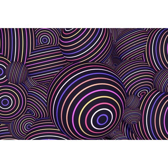 Samolepící tapeta 3D kuličky s barevnými pásky