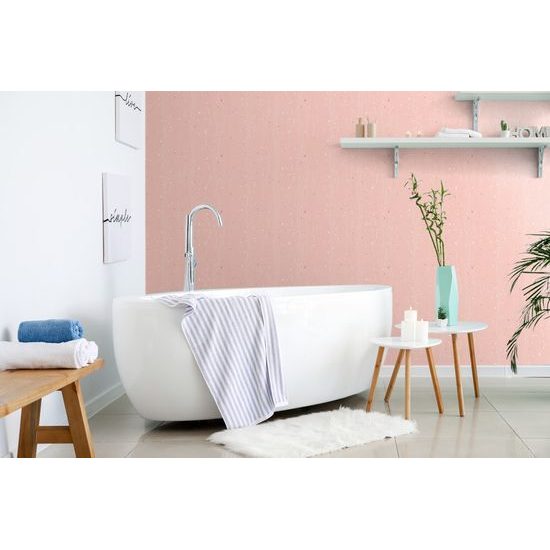 Tapeta něžná květinová louka na růžovém pozadí