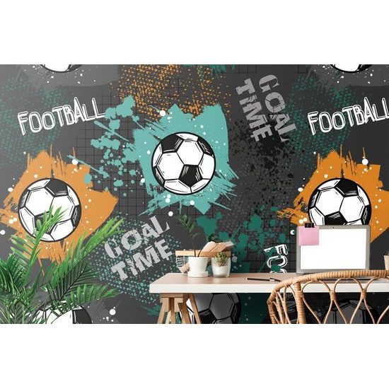 Samolepící tapeta fotbalový míč na zajímavém pozadí