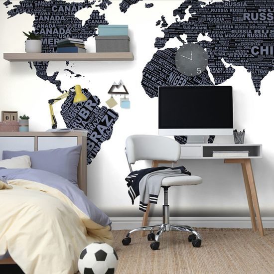 Originální samolepící tapeta moderní mapa světa