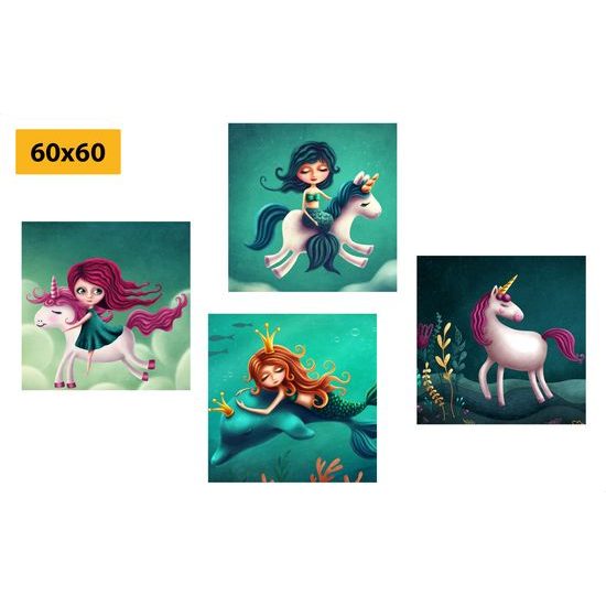 Set obrazů kouzelné postavičky