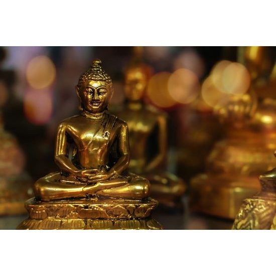 Samolepící fototapeta bronzová socha Buddhy