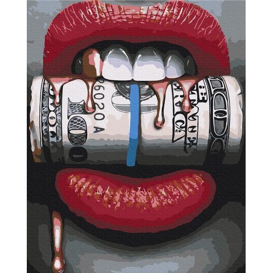 Malování podle čísel ústa plné peněz