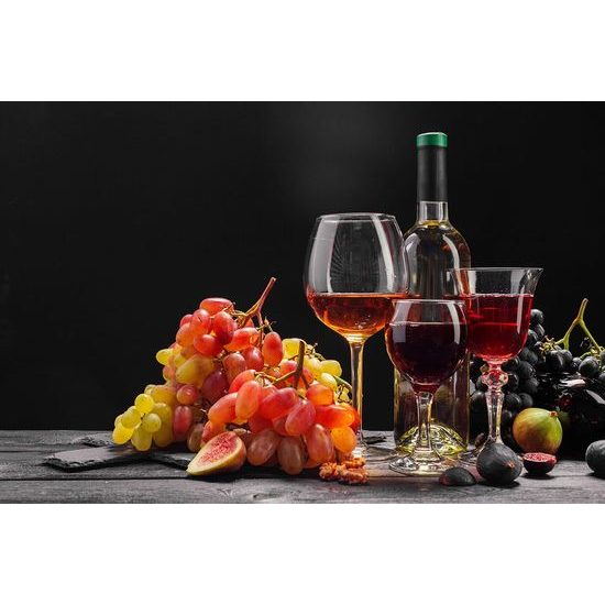 Samolepící fototapeta vinné zátiší s hroznem
