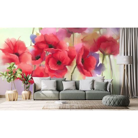 Nádherná tapeta malba vlčích máků