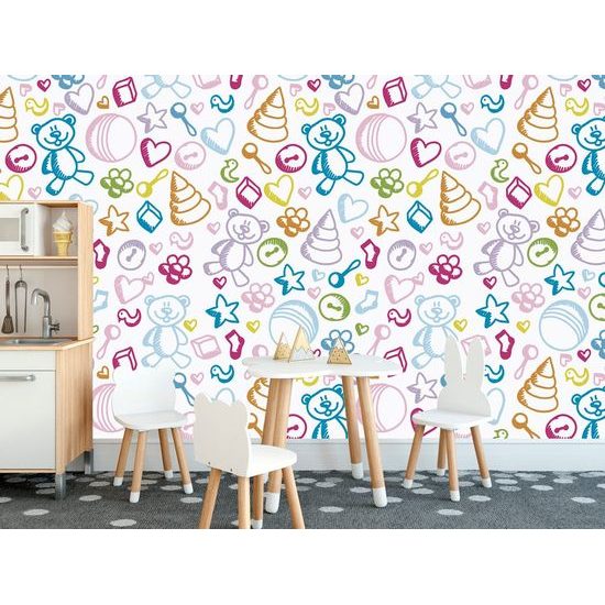 Tapeta hračky v krásném barevném provedení