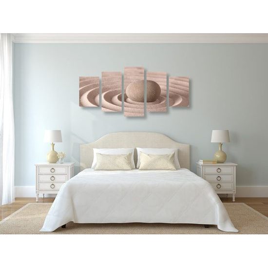 5-dílný obraz hladký kámen