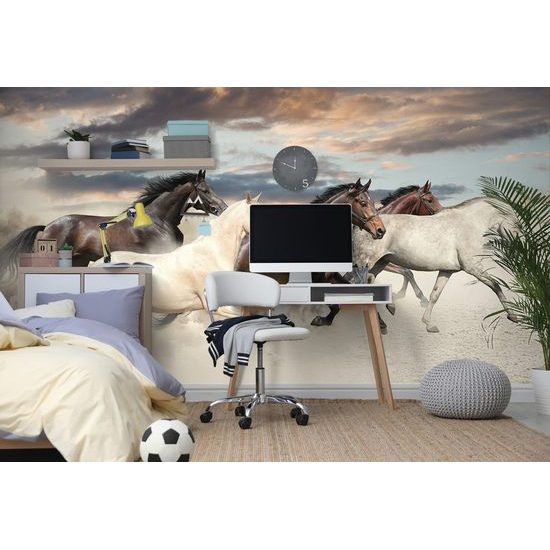 Okouzlující tapeta stádo cválajících koní