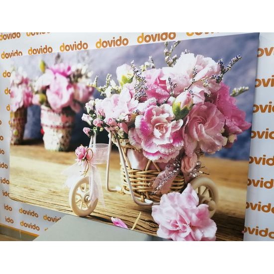 Obraz karafiát ve vintage květináku