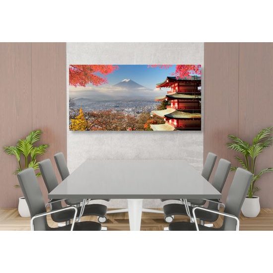 Obraz podzimní pohled na Fuji v Japonsku