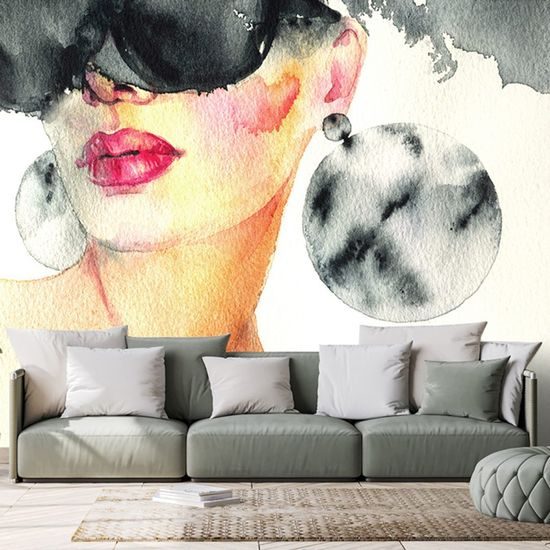 Okouzlující samolepící tapeta půvabná dáma